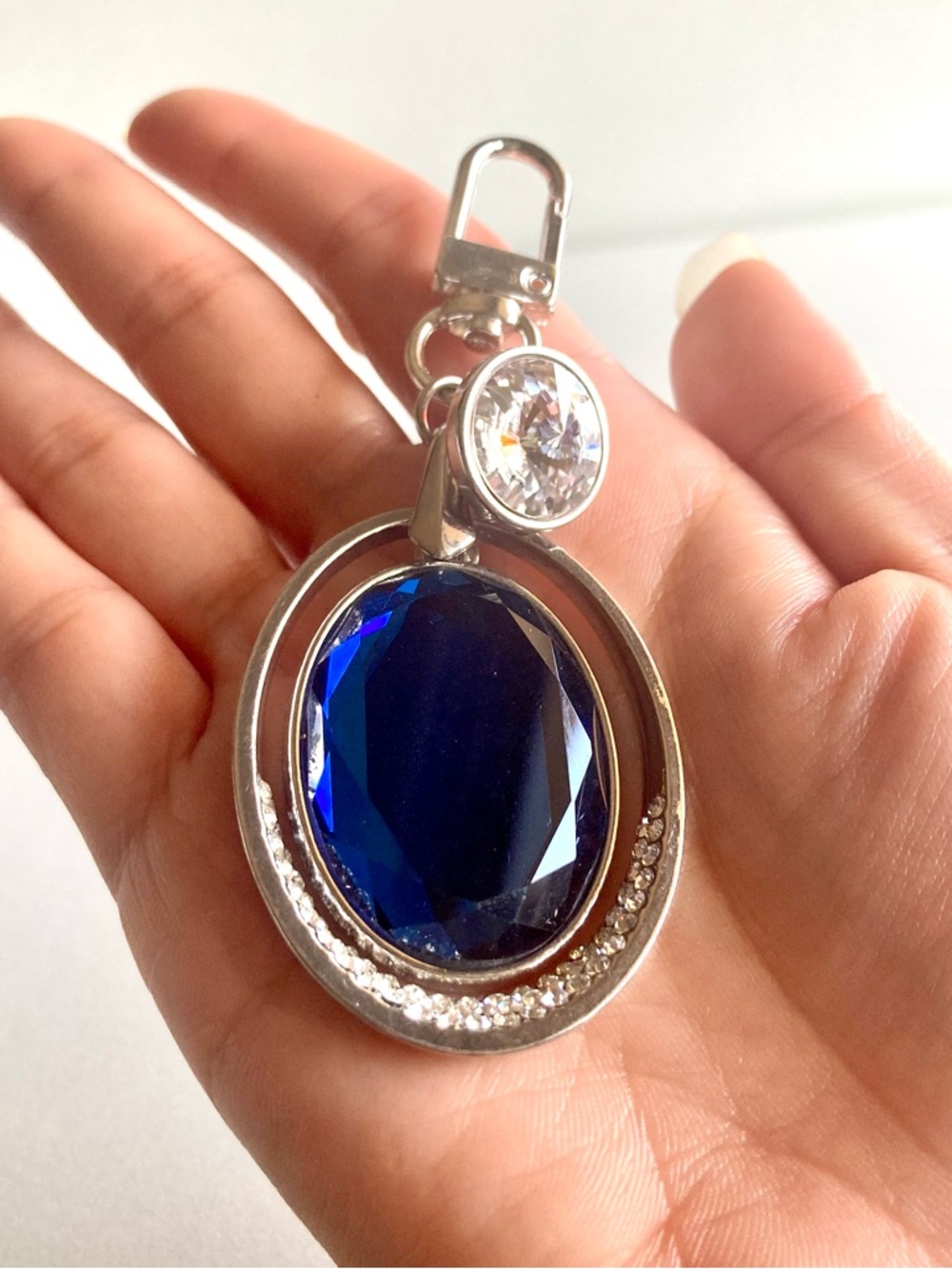 Up cycled hand crafted sparkling bag charm